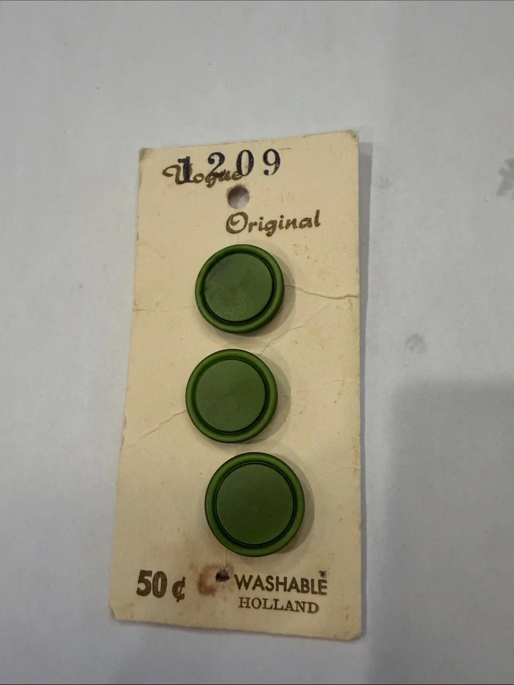 Vintage trio of New Old Stock buttons, J&P Coats Zipper and Sulyn Liberty Bells